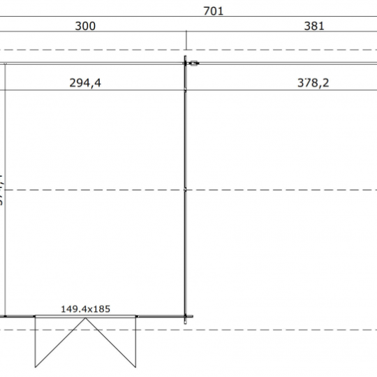 Tuinhuis Octavio 681x380 cm Carbongrey-Wit noordeuropees vuren