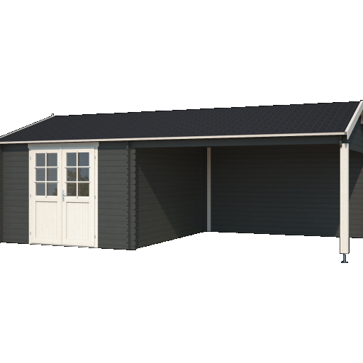 Tuinhuis Octavio 681x380 cm Carbongrey-Wit noordeuropees vuren