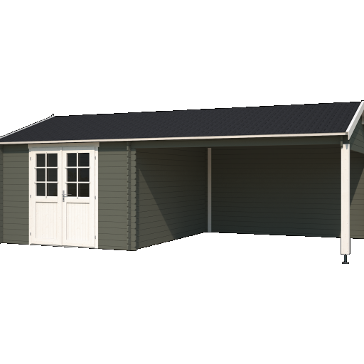 Tuinhuis Octavio 681x380 cm Greengrey-Wit noordeuropees vuren