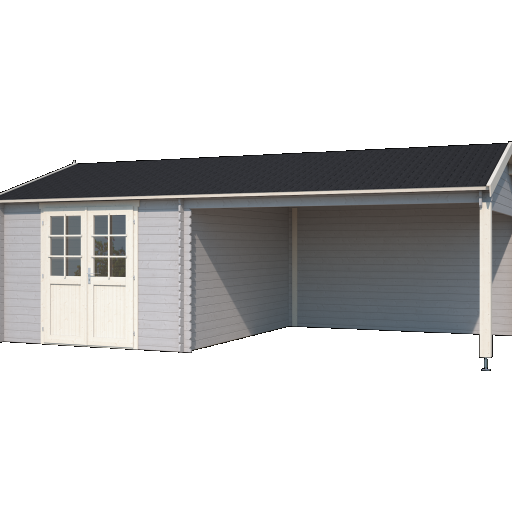 Tuinhuis Octavio 681x380 cm Platinumgrey-Wit noordeuropees vuren