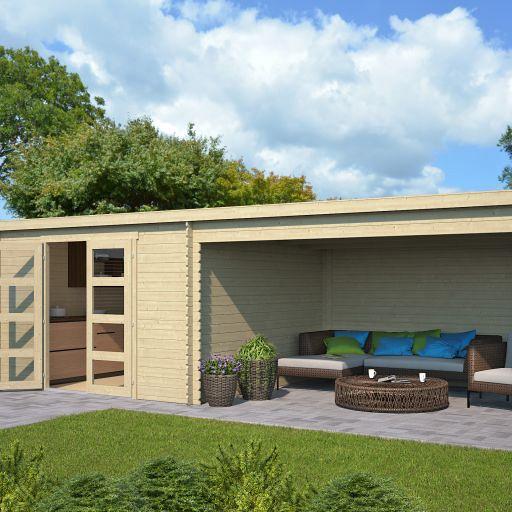 Tuinhuis Olenka 710x330 cm onbehandeld noordeuropees vuren