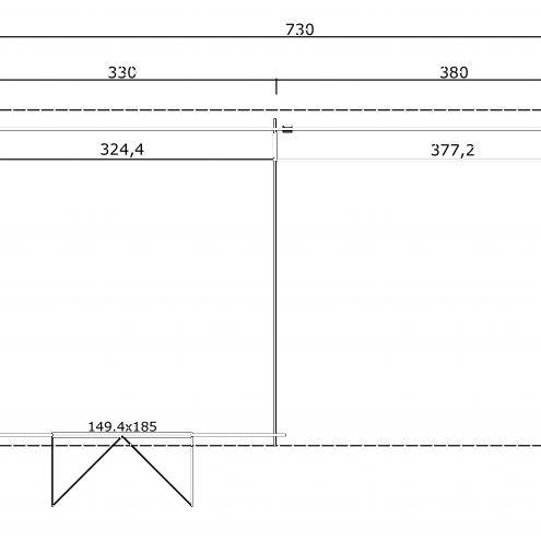 Tuinhuis Olenka 710x330 cm Greengrey-Wit noordeuropees vuren