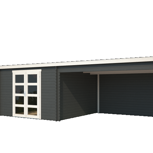 Tuinhuis Olenka 710x330 cm Carbongrey-Wit noordeuropees vuren