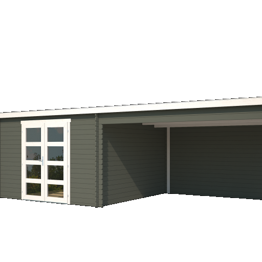 Tuinhuis Olenka 710x330 cm Greengrey-Wit noordeuropees vuren