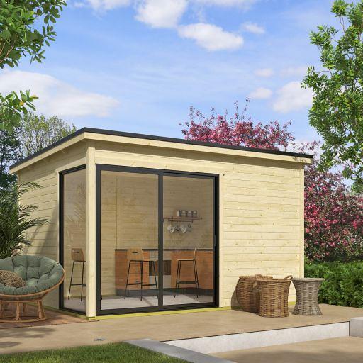 Tuinhuis Olivia 385x295 cm onbehandeld noordeuropees vuren