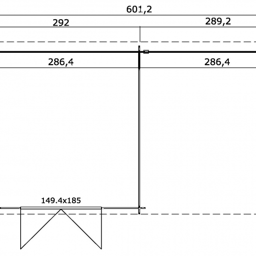 Tuinhuis Orlando 581x292 cm Carbongrey-Wit noordeuropees vuren