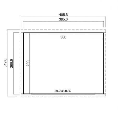 Tuinhuis Pernilla 385x295 cm onbehandeld noordeuropees vuren