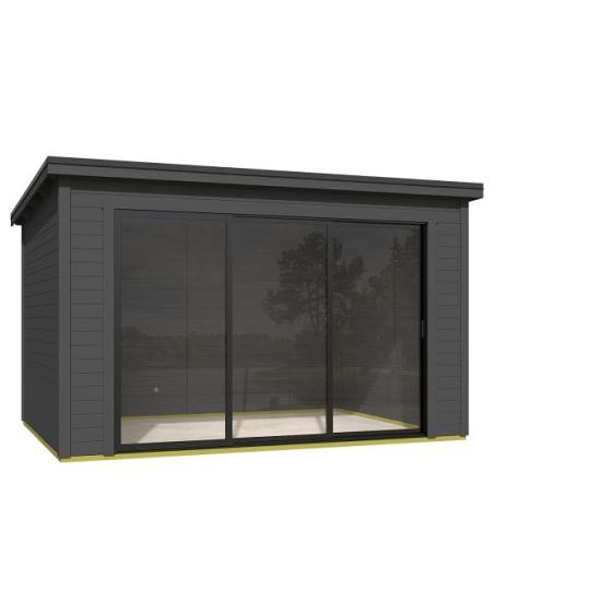 Tuinhuis Pernilla 385x295 cm Carbongrey noordeuropees vuren