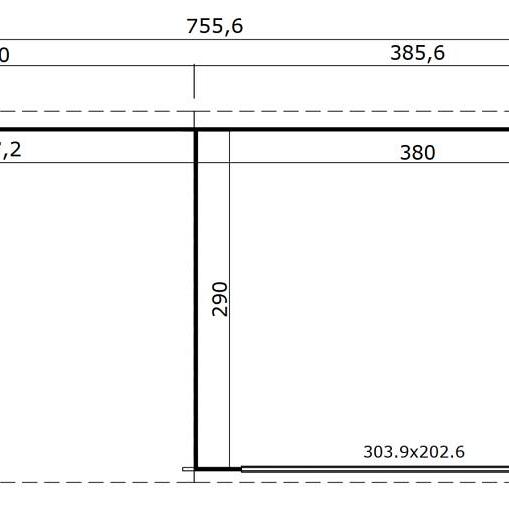 Tuinhuis Pernilla met overkapping 735x295 cm Platinumgrey noordeuropees vuren