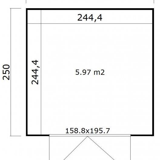 Tuinhuis Quby 250x250 cm onbehandeld Noord-Europees vuren