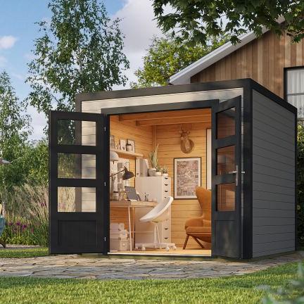 Tuinhuis Quby 250x250 cm in de kleurstelling Lightgrey-Darkgrey