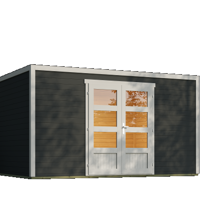 Tuinhuis Quby 400x300 cm in de kleurstelling Darkgrey-Lightgrey