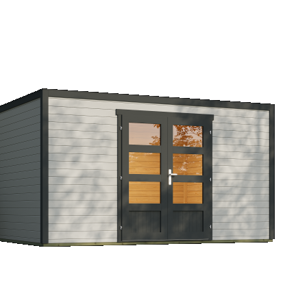 Tuinhuis Quby 400x300 cm in de kleurstelling Lightgrey-Darkgrey