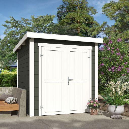 Tuinhuis Sara 200x200 cm in de kleurstelling Greengrey-wit