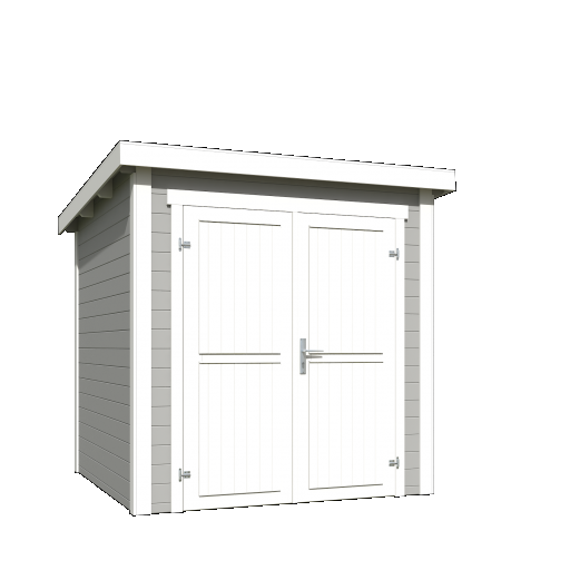 Tuinhuis Sara 200x200 cm in de kleurstelling Platinumgrey-wit