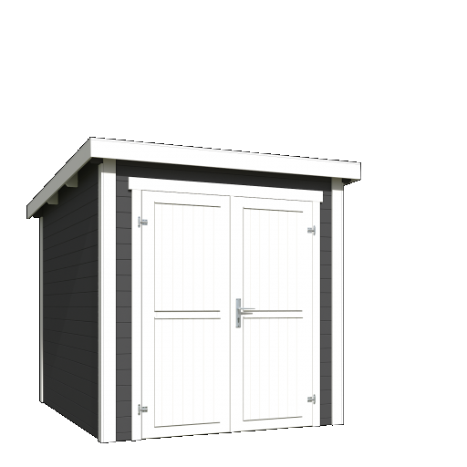 Tuinhuis Sara 200x250 cm in de kleurstelling Carbongrey-wit