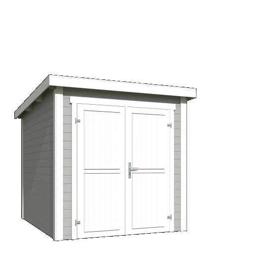 Tuinhuis Sara 200x250 cm in de kleurstelling Platinumgrey-wit