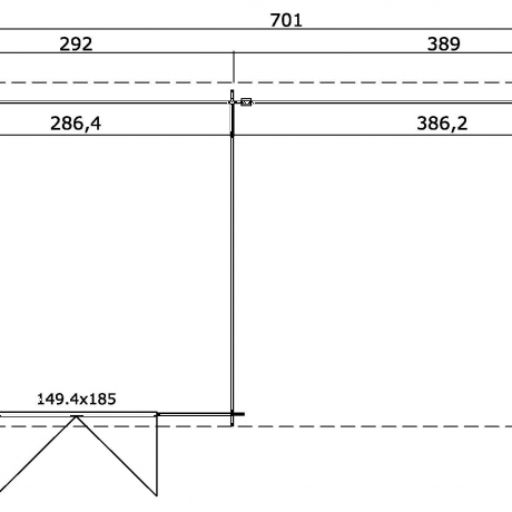 Tuinhuis St. Louis 681x292 cm in de kleurstelling Greengrey-Wit