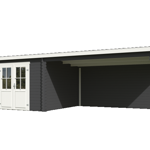 Tuinhuis St. Louis 681x292 cm in de kleurstelling Carbongrey-Wit