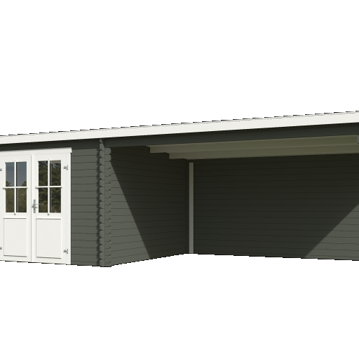 Tuinhuis St. Louis 681x292 cm in de kleurstelling Greengrey-Wit