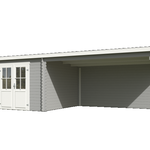 Tuinhuis St. Louis 681x292 cm in de kleurstelling Platinumgrey-Wit