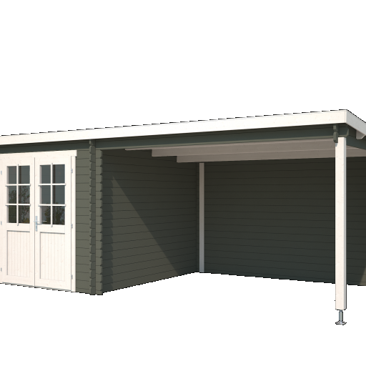 Tuinhuis Sunniva 570x275 cm in de kleurstelling Greengrey-Wit