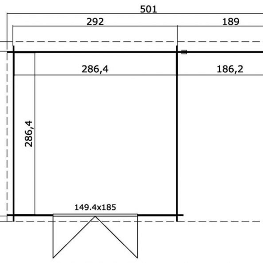 Tuinhuis Tampa 481x292 cm onbehandeld Noord-Europees vuren