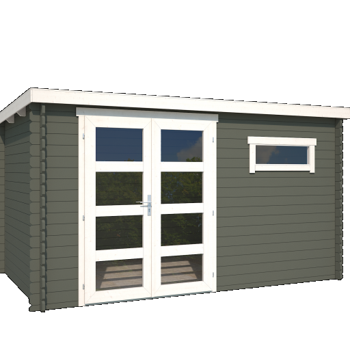 Tuinhuis Timian 380x230 cm in de kleurstelling Greengrey-Wit