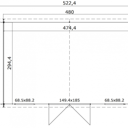 Tuinhuis Udo 480x300 cm onbehandeld Noord-Europees vuren