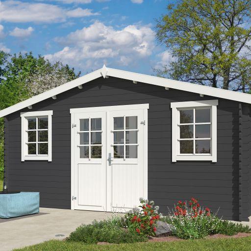 Tuinhuis Udo 480x300 cm in de kleurstelling Carbongrey-Wit