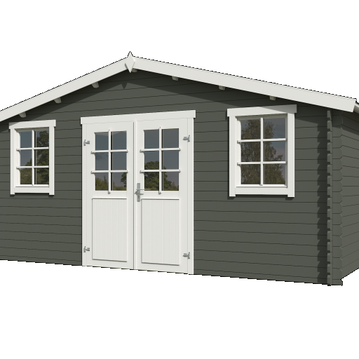 Tuinhuis Udo 480x300 cm in de kleurstelling Greengrey-Wit