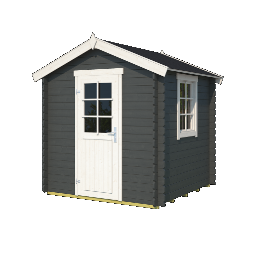 Tuinhuis Wels 1 200x200 cm in de kleurstelling Carbongrey-wit