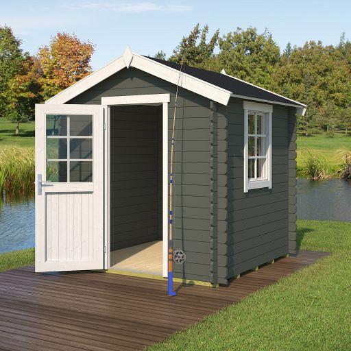 Tuinhuis Wels 1 200x200 cm in de kleurstelling Greengrey-wit