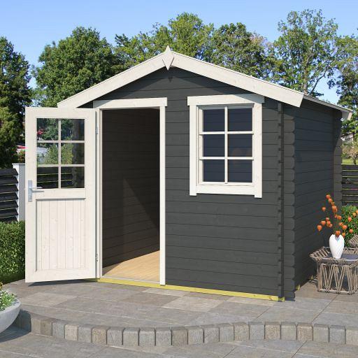 Tuinhuis Wels 2 230x230 cm in de kleurstelling Carbongrey-wit