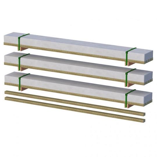 Vloerpakket Tuinhuis 3 x 3 m² met 2 extra balken onbehandeld Noord-Europees vuren