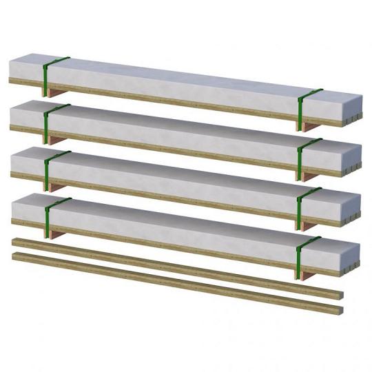 Vloerpakket Tuinhuis 4 x 3 m² met 2 extra balken onbehandeld Noord-Europees vuren