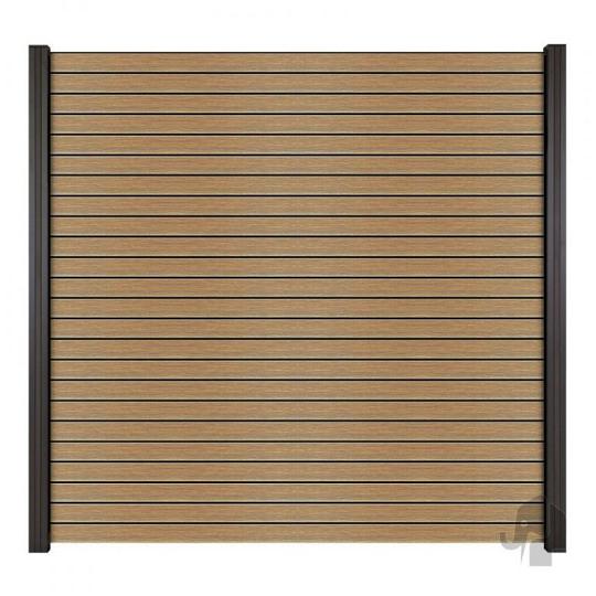 Elephant schutting Dark Line aluminium Rhombus 24L 180x180 cm horizontaal co-ex eiken