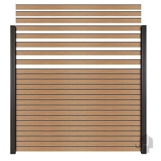 Elephant schutting Dark Line aluminium Rhombus 24L 180x180 cm horizontaal co-ex eiken