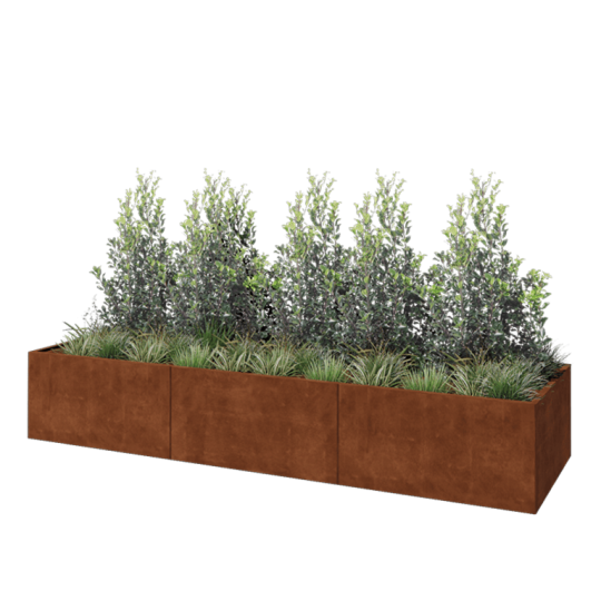 Cortenstaal plantenbak XXL - Rechthoek - 360 x 100 x 60 cm - Zonder bodemplaat