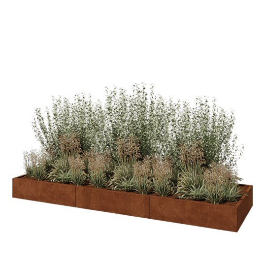 Cortenstaal plantenbak XXL - Rechthoek - 360 x 100 x 30 cm - Zonder bodemplaat