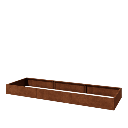 Cortenstaal plantenbak XXL - Rechthoek - 360 x 100 x 30 cm - Zonder bodemplaat
