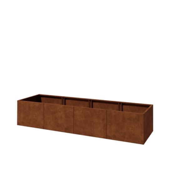 Cortenstaal plantenbak XXL - Rechthoek - 320 x 80 x 60 cm - Met bodemplaat