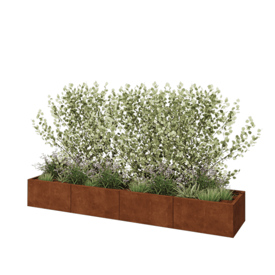 Cortenstaal plantenbak XXL - Rechthoek - 320 x 60 x 40 cm - Zonder bodemplaat