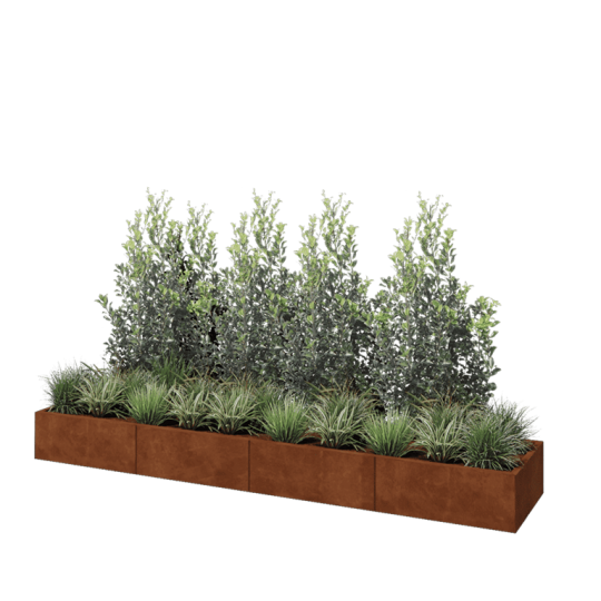 Cortenstaal plantenbak XXL - Rechthoek - 320 x 60 x 30 cm - Zonder bodemplaat