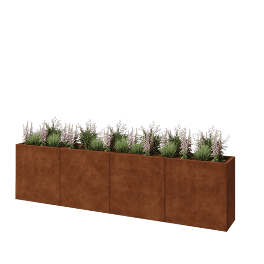 Cortenstaal plantenbak XXL - Rechthoek - 320 x 40 x 80 cm - Zonder bodemplaat