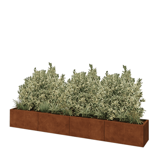 Cortenstaal plantenbak XXL - Rechthoek - 320 x 40 x 40 cm - Zonder bodemplaat