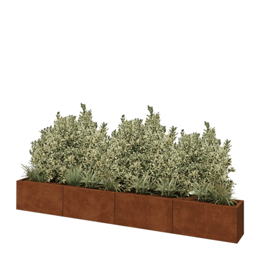 Cortenstaal plantenbak XXL - Rechthoek - 320 x 30 x 40 cm - Zonder bodemplaat