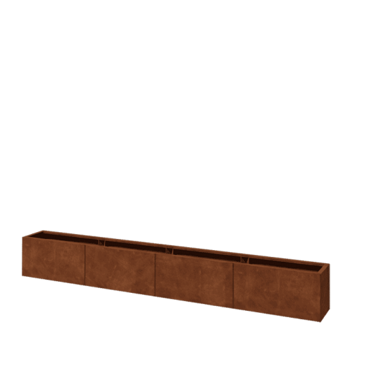 Cortenstaal plantenbak XXL - Rechthoek - 320 x 30 x 40 cm - Met bodemplaat
