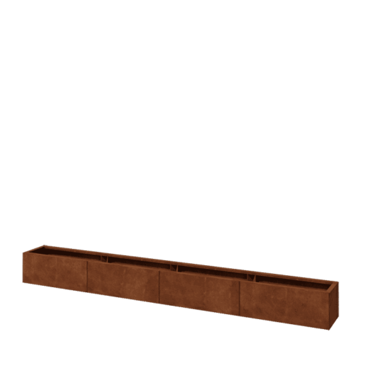 Cortenstaal plantenbak XXL - Rechthoek - 320 x 30 x 30 cm - Met bodemplaat
