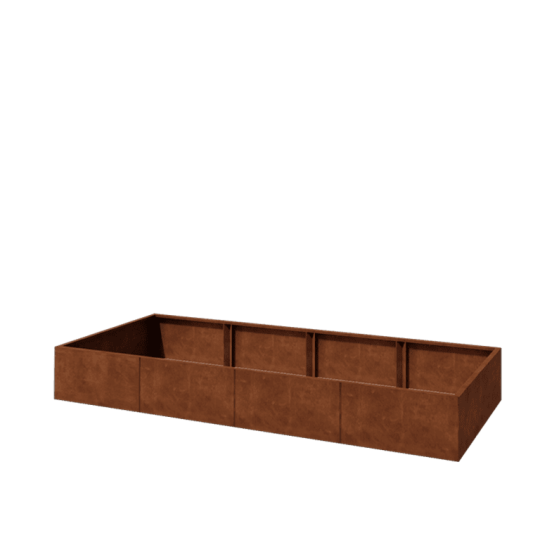 Cortenstaal plantenbak XXL - Rechthoek - 320 x 120 x 40 cm - Met bodemplaat